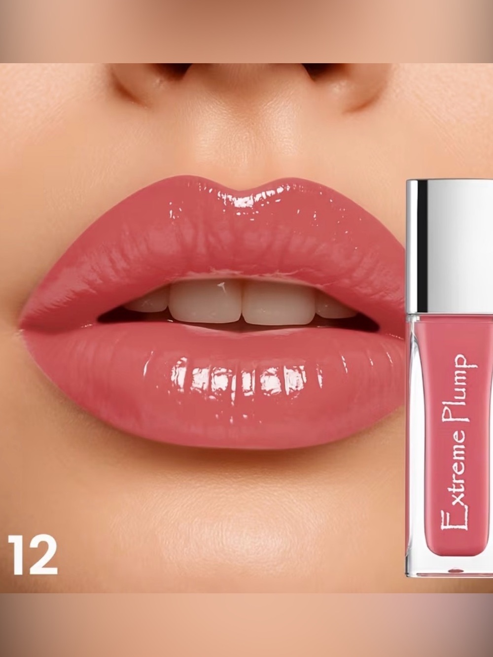 Creamy Pink Lip Gloss - Hydrating High-Shine Finish